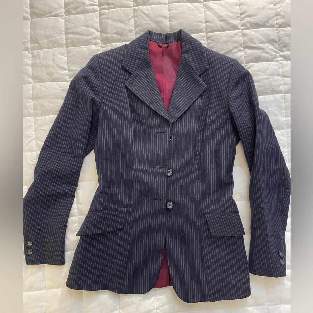 Vintage Structured Striped Wool Blazer - image 6